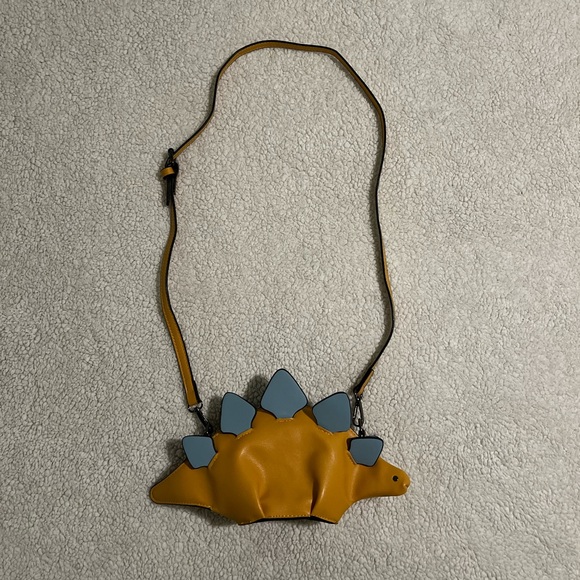 Dinosaur Purse Yellow Stegosaurus Purse Crossbody Bag Small Faux Leather Purse - Picture 2 of 10